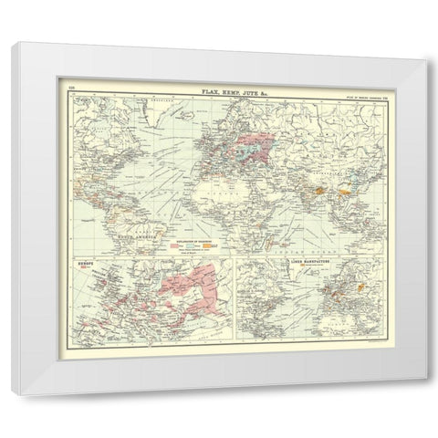 Global Production Flax Hemp Jute - Bartholomew White Modern Wood Framed Art Print by Bartholomew