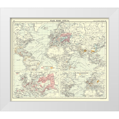 Global Production Flax Hemp Jute - Bartholomew White Modern Wood Framed Art Print by Bartholomew