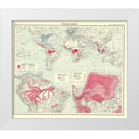 Global India Rubber - Bartholomew 1907 White Modern Wood Framed Art Print by Bartholomew