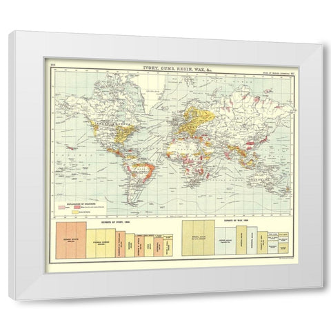 Global Ivory Gums Resin Wax - Bartholomew 1907 White Modern Wood Framed Art Print by Bartholomew