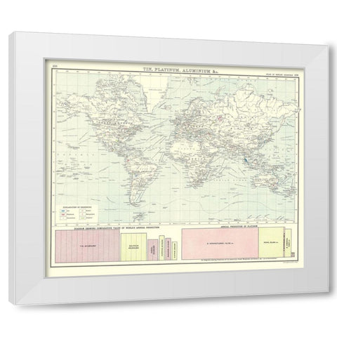 Global Tin Platinum Aluminium - Bartholomew 1907 White Modern Wood Framed Art Print by Bartholomew