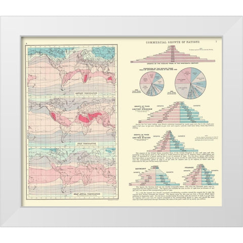 Global Commercial Growth Temperatures White Modern Wood Framed Art Print by Bartholomew