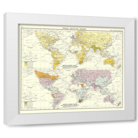 Global British Import Trade - Bartholomew 1907 White Modern Wood Framed Art Print by Bartholomew