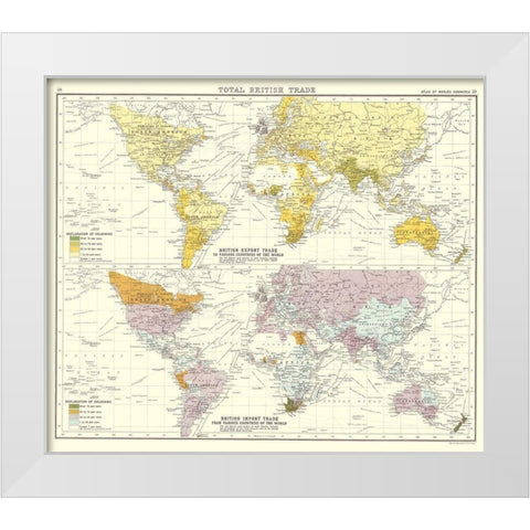 Global British Import Trade - Bartholomew 1907 White Modern Wood Framed Art Print by Bartholomew
