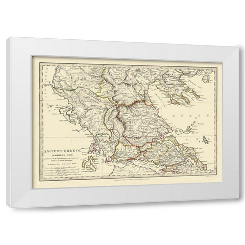 Ancient Northern Greece - Chapman 1829 White Modern Wood Framed Art Print by Chapman