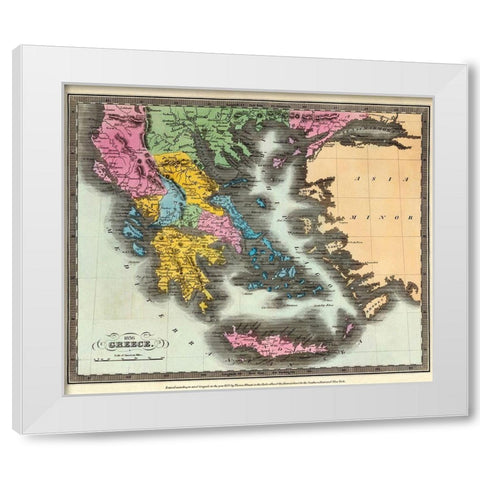 Greece - Colton 1856 White Modern Wood Framed Art Print by Colton