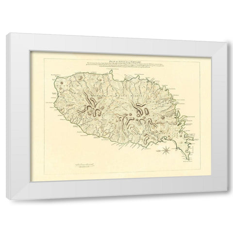 Caribbean Grenada - Jefferys 1763 White Modern Wood Framed Art Print by Jefferys