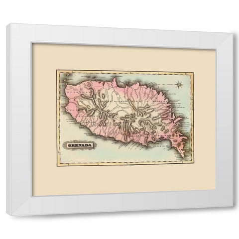 Caribbean Grenada - Lucas 1823 White Modern Wood Framed Art Print by Lucas