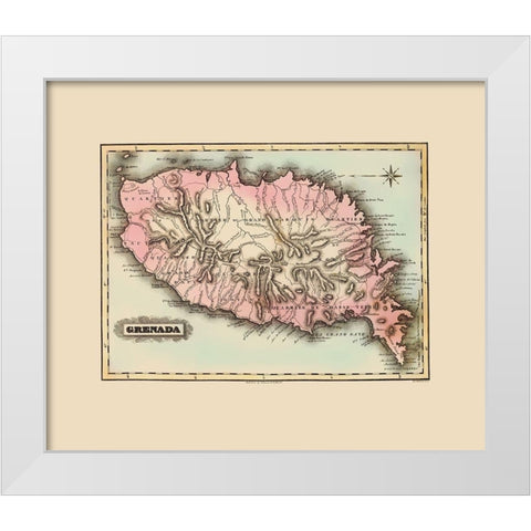 Caribbean Grenada - Lucas 1823 White Modern Wood Framed Art Print by Lucas
