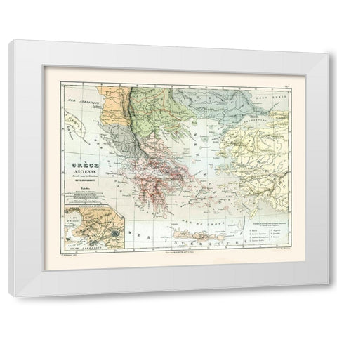 Ancient Greece - Cortambert 1880 White Modern Wood Framed Art Print by Cortambert