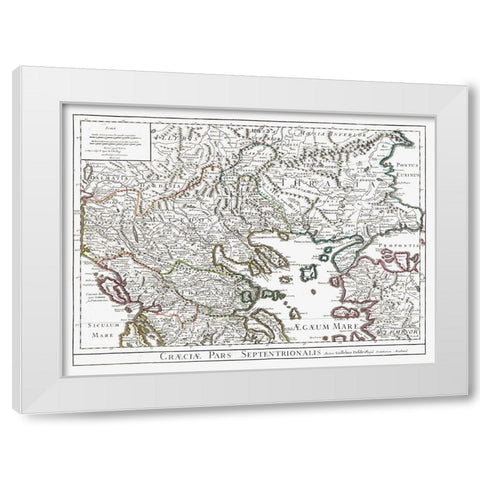 North East Greece - De Lisle 1731 White Modern Wood Framed Art Print by De L''isle