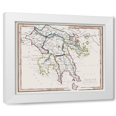 Ancient Greece - Fenner 1830 White Modern Wood Framed Art Print by Fenner