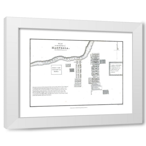 Battle of Magnesia - Greece - Oxford 1828 White Modern Wood Framed Art Print by Unknown