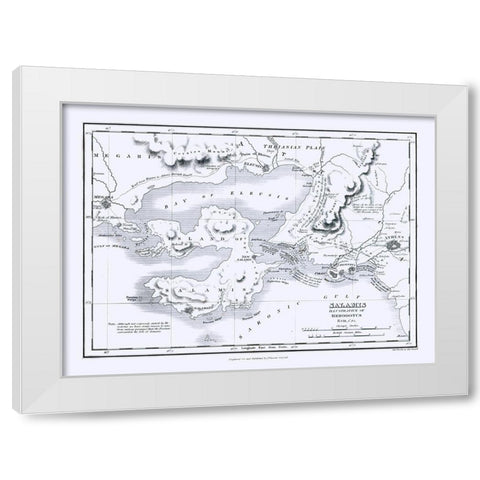 Salamis Island Greece - Oxford 1828 White Modern Wood Framed Art Print by Oxford
