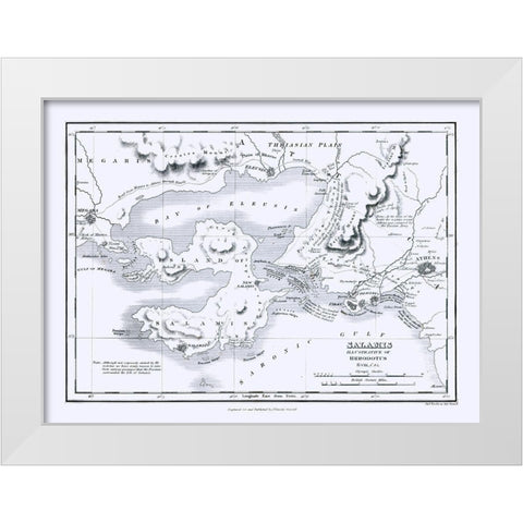Salamis Island Greece - Oxford 1828 White Modern Wood Framed Art Print by Oxford