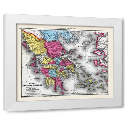 Ancient Greece - Mitchell 1844 White Modern Wood Framed Art Print by Mitchell