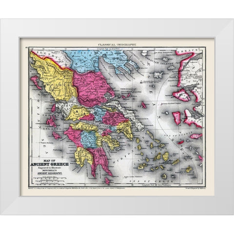 Ancient Greece - Mitchell 1844 White Modern Wood Framed Art Print by Mitchell