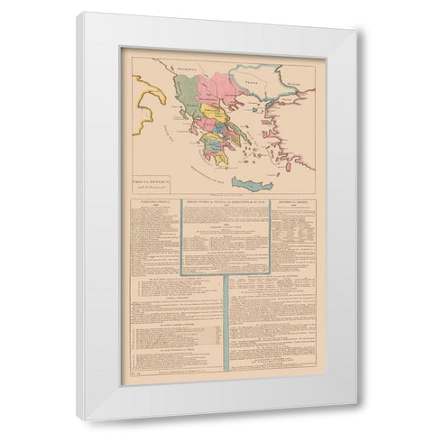 Ancient Greece - Le Sage 1801 White Modern Wood Framed Art Print by Le Sage