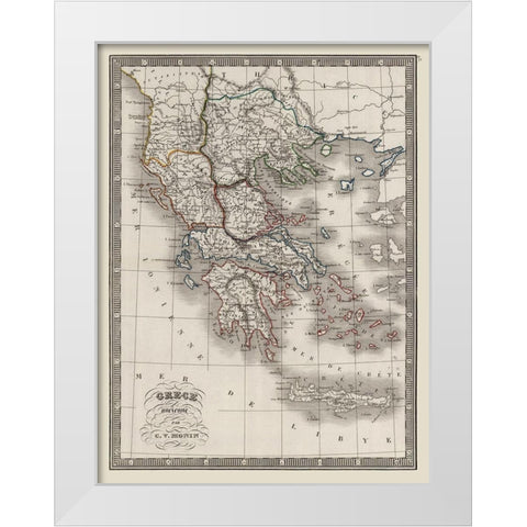 Ancient Greece - Monin 1839 White Modern Wood Framed Art Print by Monin