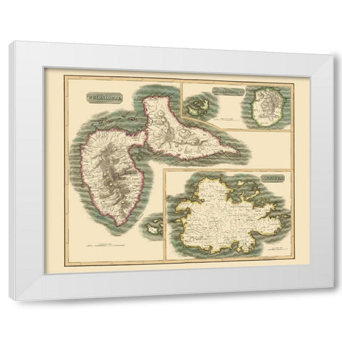 Marie Galante Guadeloupe Antigua - Thomson 1815 White Modern Wood Framed Art Print by Thomson