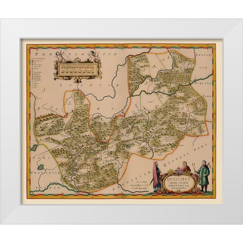 Guizhou Province China - Blaeu 1655 White Modern Wood Framed Art Print by Blaeu