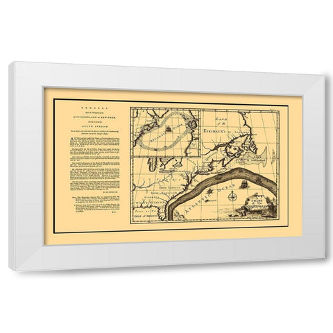 Gulf Stream Atlantic Ocean United States Canada White Modern Wood Framed Art Print by Franklin