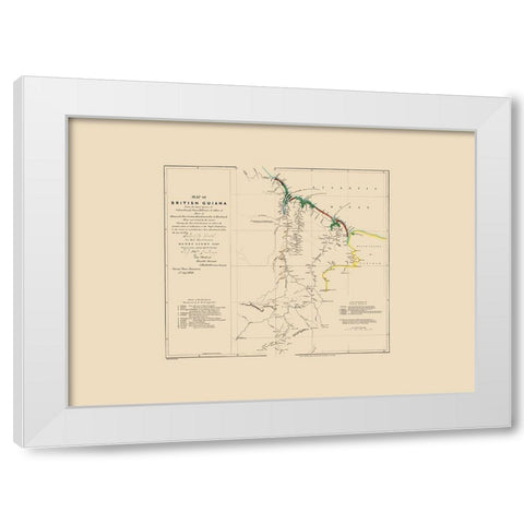 British Guiana South America - Arrowsmith 1844 White Modern Wood Framed Art Print by Arrowsmith