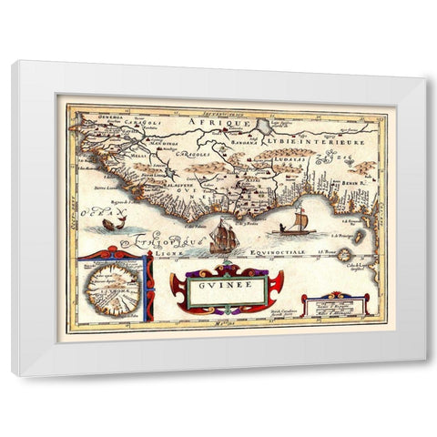 Guinea Africa - Jansson 1640 White Modern Wood Framed Art Print by Jansson