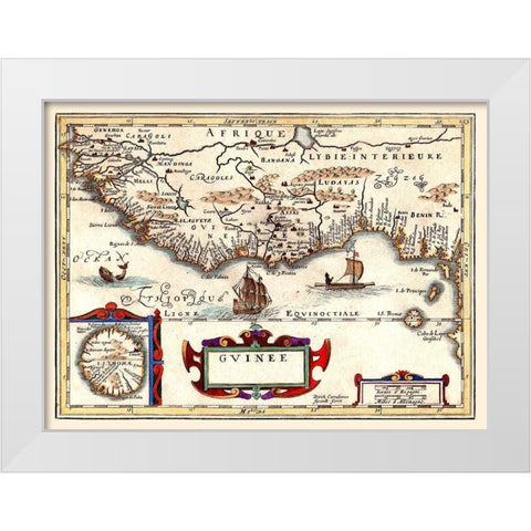 Guinea Africa - Jansson 1640 White Modern Wood Framed Art Print by Jansson