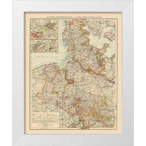 Hannover Schleswig Holstein Germany - Andree 1895 White Modern Wood Framed Art Print by Andree