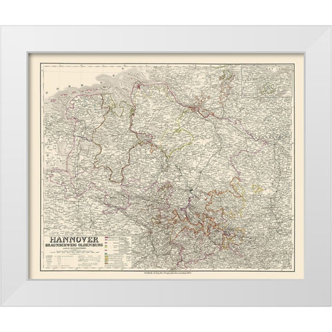 Hannover Germany - Weimar 1856 White Modern Wood Framed Art Print by Weimar