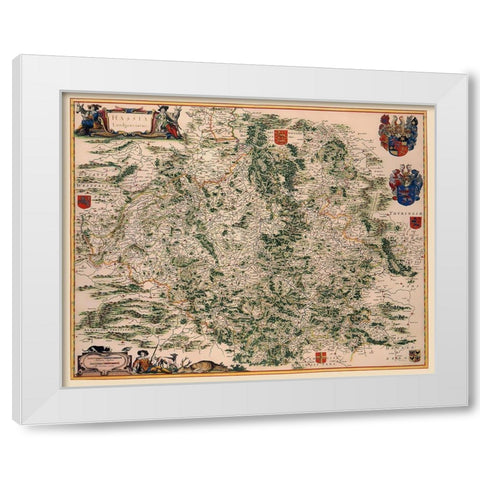 Hesse Kassel Region Germany - Blaeu 1662 White Modern Wood Framed Art Print by Blaeu