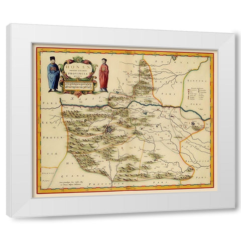 Henan Province China - Blaeu 1655 White Modern Wood Framed Art Print by Blaeu