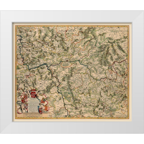 Hesse Germany - De Wit 1688 White Modern Wood Framed Art Print by De Wit