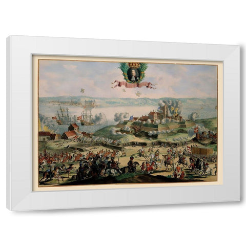 Scandanavia Helsingborg Sweden Siege Panoramic White Modern Wood Framed Art Print by De Hooghe