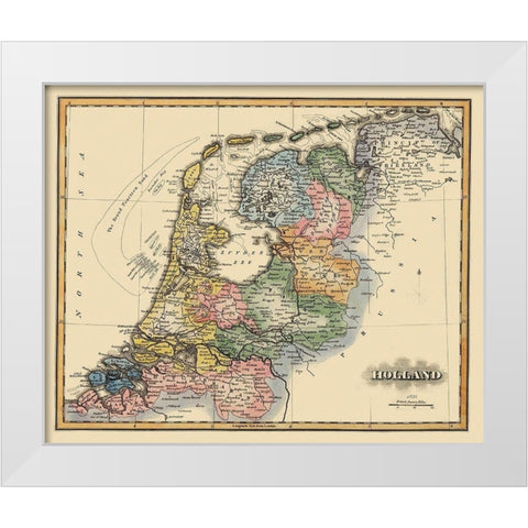 Holland Netherlands - Lucas 1823 White Modern Wood Framed Art Print by Lucas
