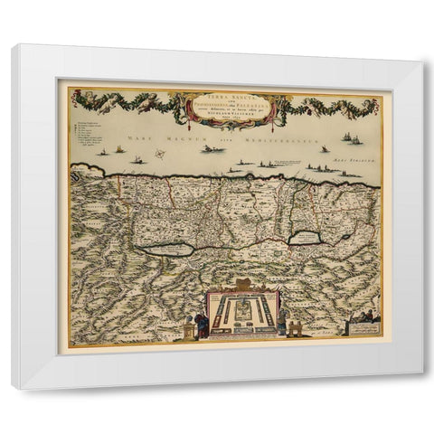 Holy Land Israel - Visscher 1659 White Modern Wood Framed Art Print by Visscher
