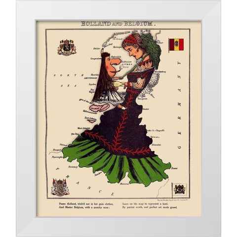 Benelux Holland Belgium - Lancaster 1869 White Modern Wood Framed Art Print by Lancaster