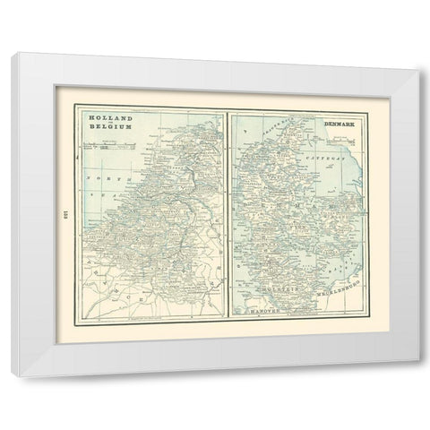 Europe Holland Belgium Denmark - Rathbun 1893 White Modern Wood Framed Art Print by Rathbun