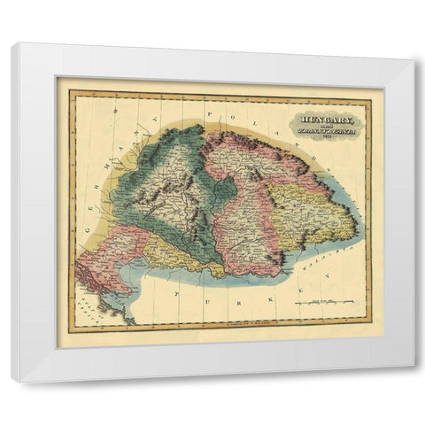 Eastern Europe Hungary - Lucas 1823 White Modern Wood Framed Art Print by Lucas