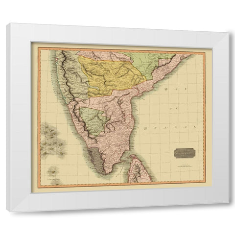 Southern Hindostan British India - Thomson 1816 White Modern Wood Framed Art Print by Thomson