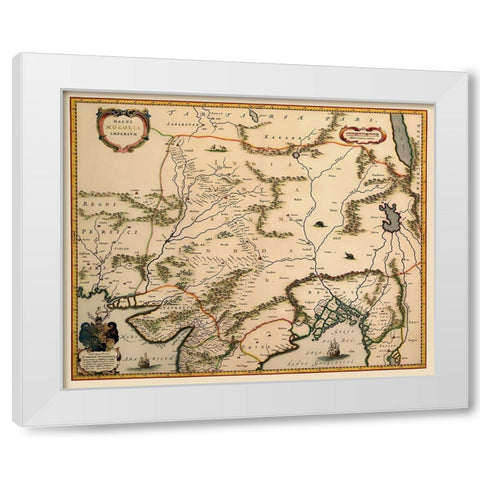 Central Asia - Blaeu 1638 White Modern Wood Framed Art Print by Blaeu