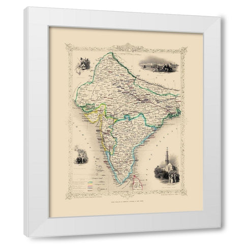 British India - Tallis 1851 White Modern Wood Framed Art Print by Tallis