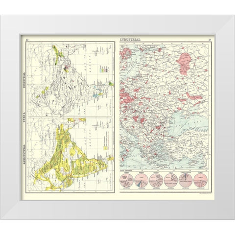 Agricultural Eastern Europe India Industrial White Modern Wood Framed Art Print by Bartholomew