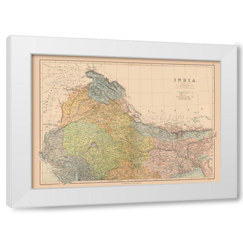 Northwest India - Black 1867 White Modern Wood Framed Art Print by Black