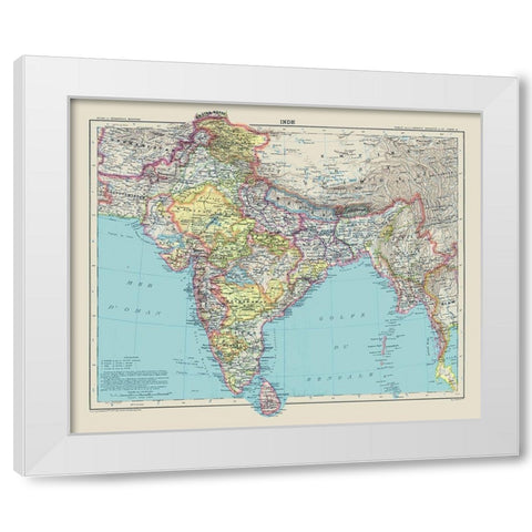 Asia India Sri Lanka Indonesia - Schrader 1908 White Modern Wood Framed Art Print by Schrader
