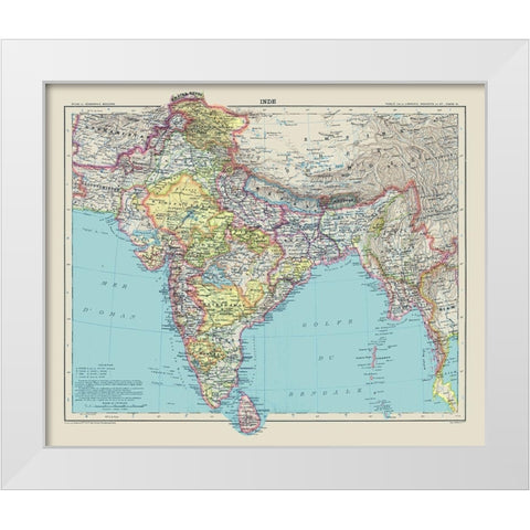 Asia India Sri Lanka Indonesia - Schrader 1908 White Modern Wood Framed Art Print by Schrader