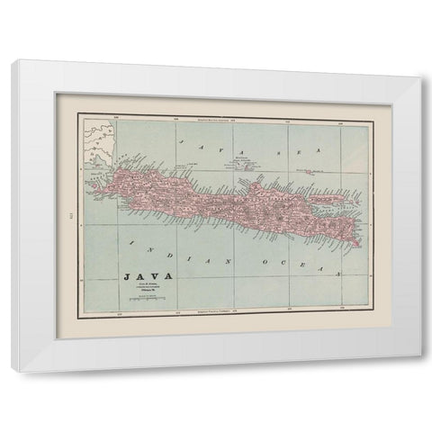 Java Indonesia Asia - Cram 1892 White Modern Wood Framed Art Print by Cram