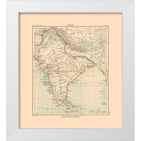 India - Perthes 1896 White Modern Wood Framed Art Print by Perthes
