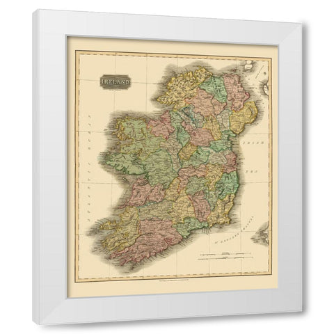 Ireland - Thomson 1817 White Modern Wood Framed Art Print by Thomson